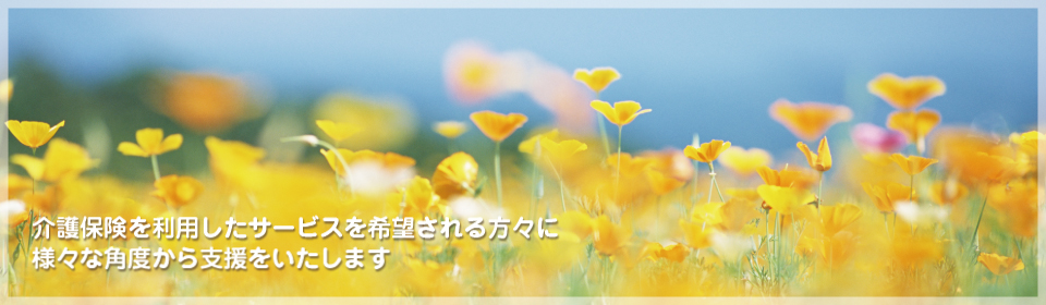 介護保険を利用したサービスを希望される方々に様々な角度から支援をいたします。